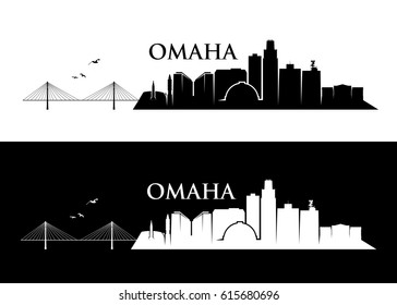 Omaha skyline - Nebraska - vector illustration