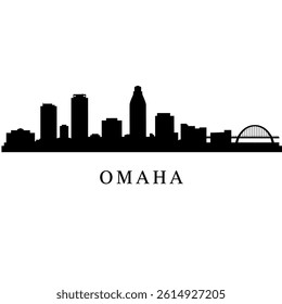 Omaha Skyline Silhouette Minimalist City