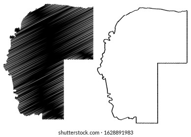 Omaheke Region (Regions of Namibia, Republic of Namibia) map vector illustration, scribble sketch Herero or Sandveld map