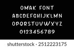 Omak handmade display font, fun character.