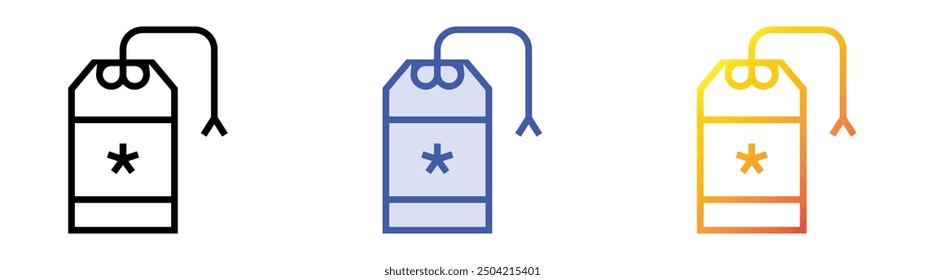 omamori icon. Linear, Blue Fill and Gradient Style Design Isolated On White Background