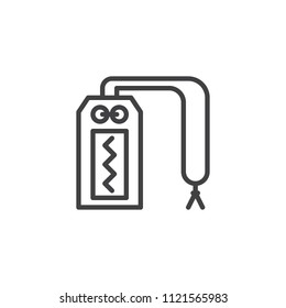 Omamori outline icon. linear style sign for mobile concept and web design. Japanese Amulet simple line vector icon. Symbol, logo illustration. Pixel perfect vector graphics