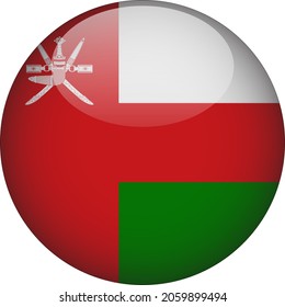 Oman 3D Rounded Country Flag Icon