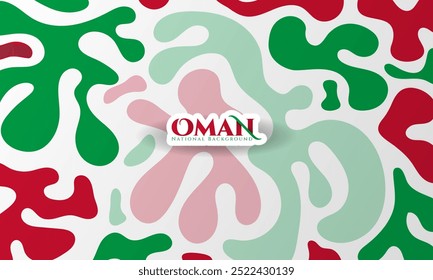 Omã Plano de fundo design de vermelho e verde em branco. Modelo do dia da independência de Omã. Origem nacional de Omã