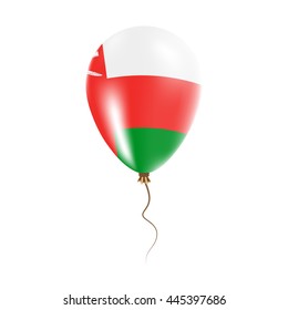 Oman balloon with flag. Bright Air Balloon in the Country National Colors. Country Flag Rubber Balloon. Vector Illustration.