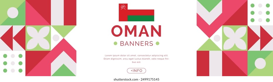 Oman Banners Flags abstract style