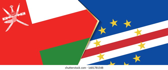 Oman and Cape Verde flags, two vector flags symbol of relationship or confrontation.