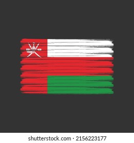 Oman colorful brush strokes painted national country flag icon