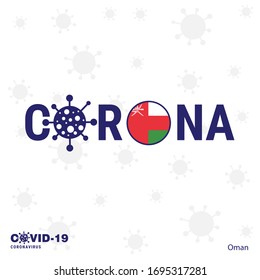Oman Coronavirus Typography. COVID-19 country banner. Stay home, Stay Healthy. Take care of your own health