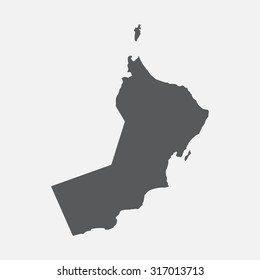 Oman country border map.