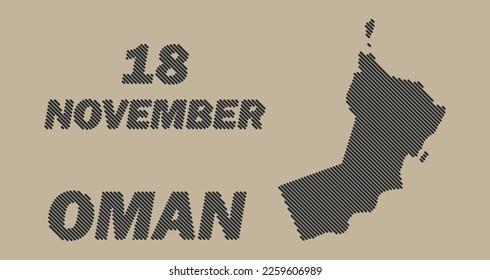 Oman country map with grid line shape sample design-line