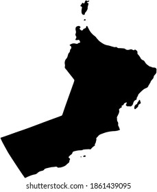 Oman country map vector illustration isolated black