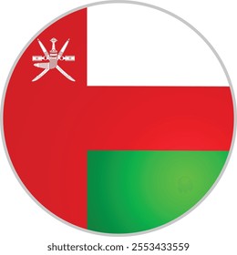 Oman Country Round Flag Vector
