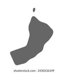 Mapa simplificado de Omán. Mapa liso con estilo gris. Iconos vectoriales aislados sobre fondo blanco.