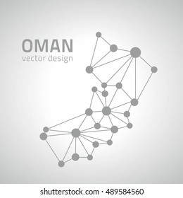 Oman dot vector outline grey contour map