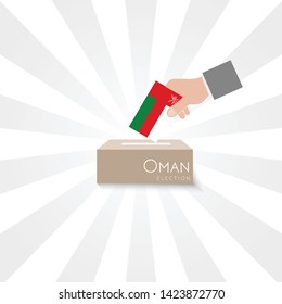 Oman Elections Vote Box Vector