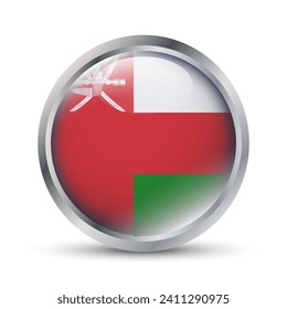 Oman Flag 3D Badge Illustration