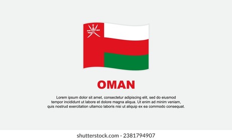 Plantilla de diseño de fondo de resumen de bandera de Omán. Cartel del Día de la Independencia de Omán, Ilustración del Vector de Medios Sociales. Antecedentes de Omán