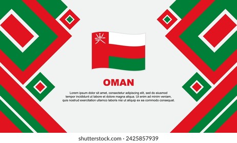 Plantilla de diseño de fondo abstracto de la bandera de Omán. Ilustración vectorial del Día de la Independencia de Omán. Caricatura de Omán