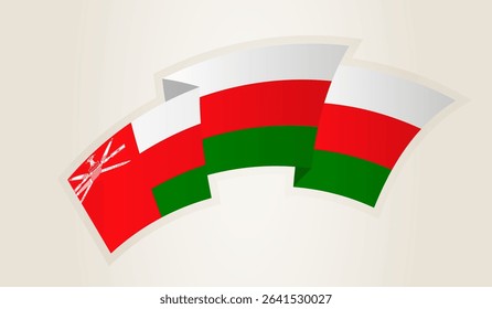 Oman Flag in Abstract Ribbon Shape, National Symbol of the Oman. This vector is ideal for use in national events, Independence Day, international sports competitions.