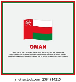 Plantilla de diseño de fondo de bandera de Omán. Cartel del Día de la Independencia de Omán en medios sociales. Banner de Omán
