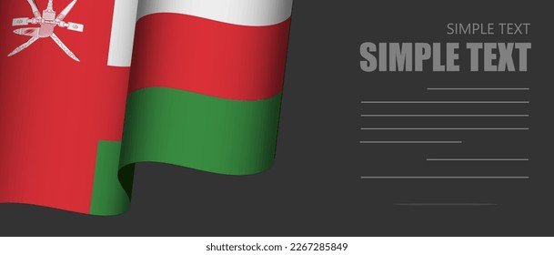 Oman flag banner rectangle background,Oman dark mode black tone wallpaper,website banner Oman black and white tone with grey text.