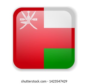 Oman flag bright square icon. Vector Illustration
