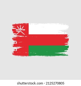 Oman flag brush stroke. National flag