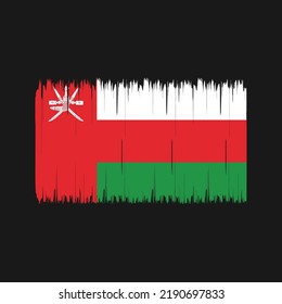Oman Flag Brush Strokes. National Flag
