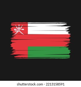 Oman Flag Pinselstriche gestrichen