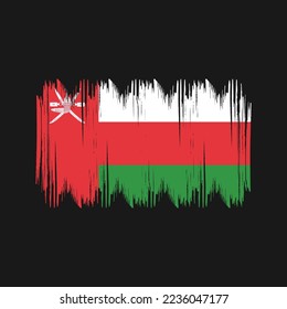 Oman Flag Brush Vector Illustration