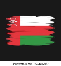 Oman Flag Brush Vector Illustration