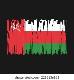 Oman Flag Brush Vector Illustration