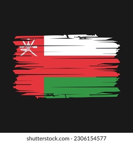 Oman Flag Brush Vector Illustration