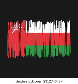 Oman Flag Brush Vector Illustration