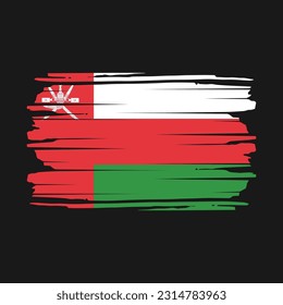Oman Flag Brush Vector Illustration