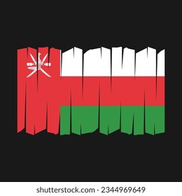 Oman Flag Brush Vector Illustration