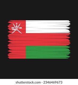 Oman Flag Brush Vector Illustration