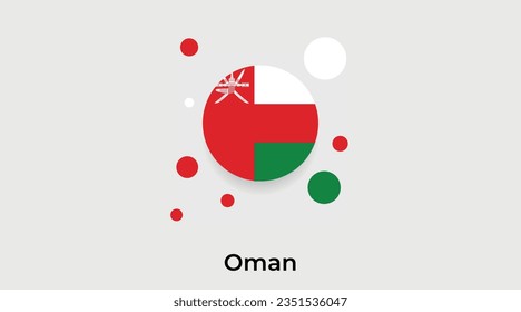 Oman-Flagge-Blase Kreis um Form Symbol bunte Vektorgrafik