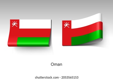 Oman Flag Clothing Label Tag. Illustration Flag of Oman Country in Asia. Fabric Label Tag Concept Vector.