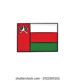 Oman flag in drawing style isolated vector. Hand drawn object illustration for your presentation, teaching materials or others.