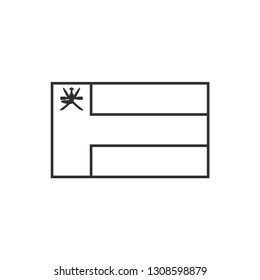 Oman flag icon in black outline flat design. Independence day or National day holiday concept.
