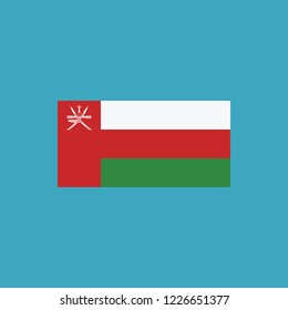 Oman flag icon in flat design. Independence day or National day holiday concept.