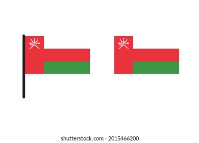Bandera de Omán aislada de fondo blanco
