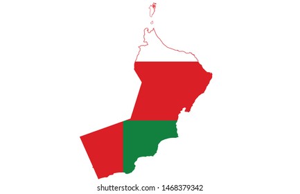Oman Flag and Map combine 