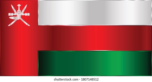 Oman flag with metal gradient effect