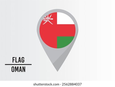 Oman Flag on Location Pin. vector illustration