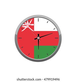 OMAN flag on wall clock