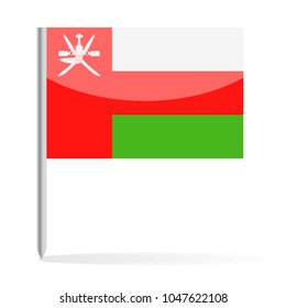 Oman Flag Pin Vector Icon - Illustration