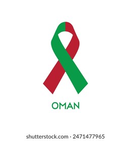  Oman flag ribbon vector design.